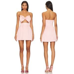 Sau Lee Estelle Strapless Mini Dress Bow Coquette Fairy Party Dainty Pink Sz 4